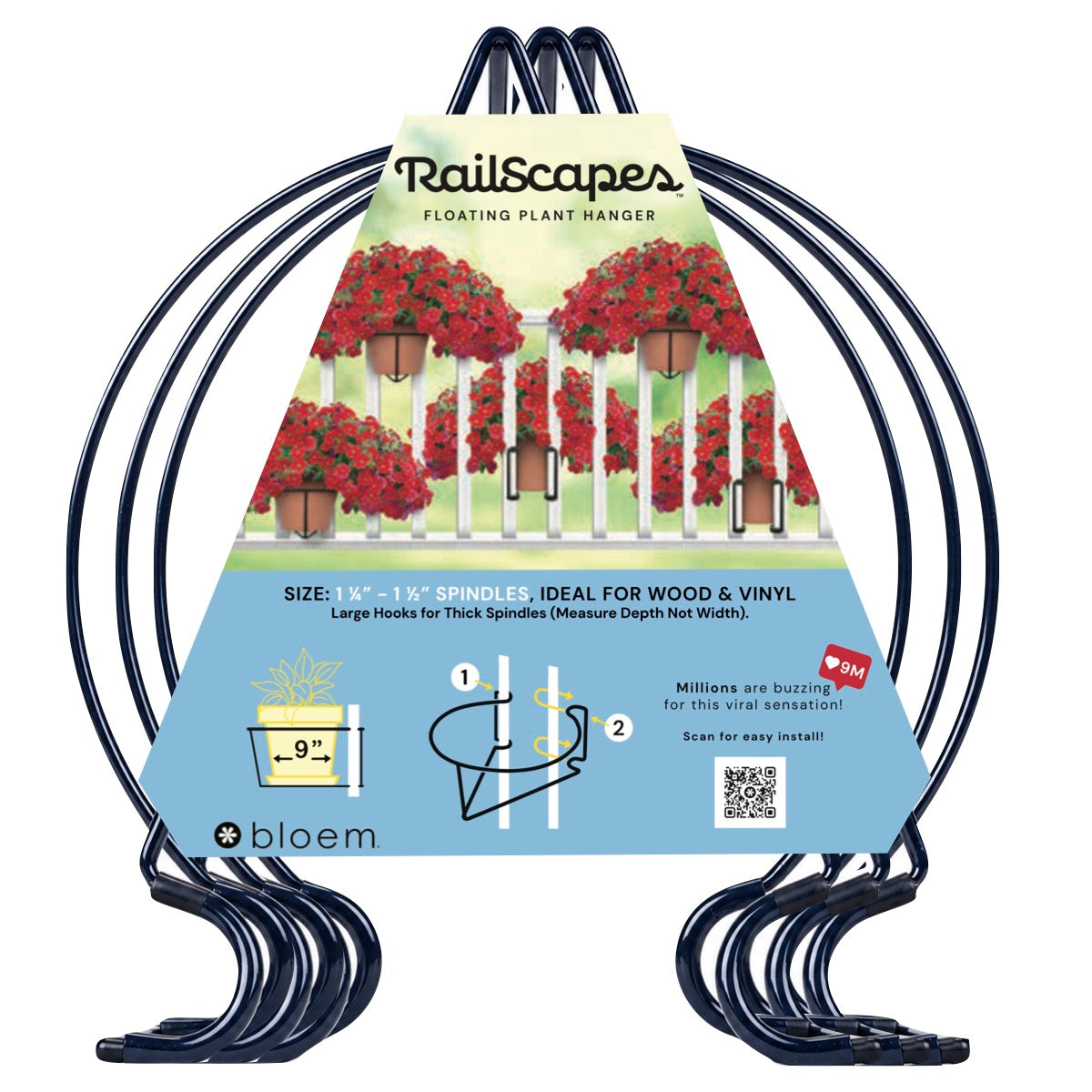RailScapes Floating Garden Railing Planter Holder