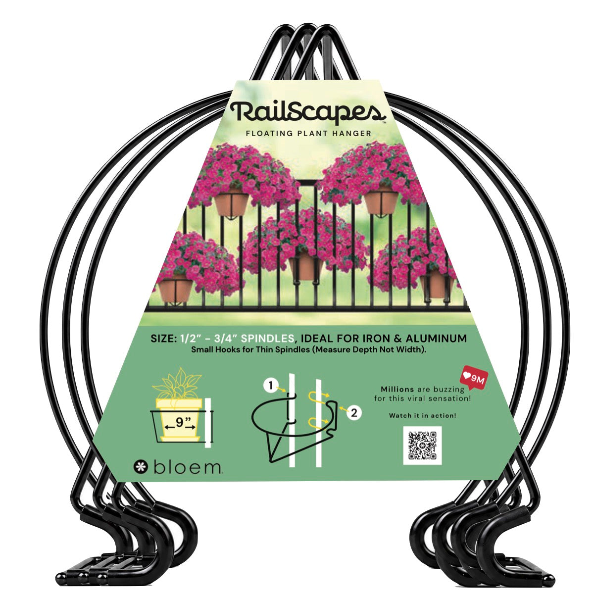 RailScapes Floating Garden Railing Planter Holder