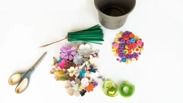 Materials for DIY Flower Buttons