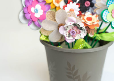 flower buttons in pot